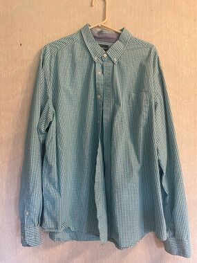 C0032 Mason James Teal Gingham Button-Down Shirt
